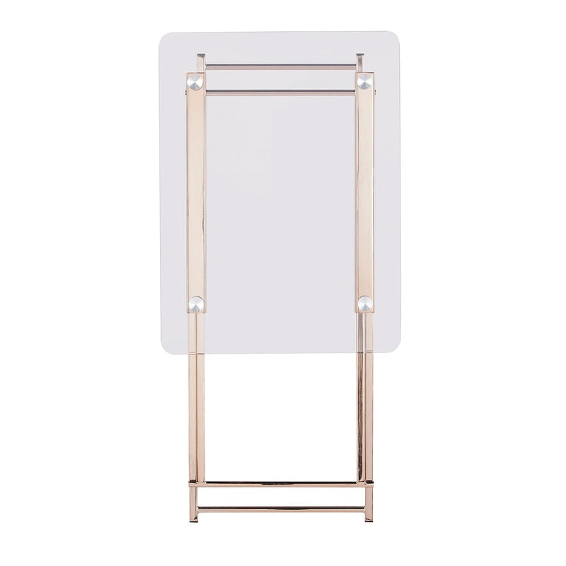 Folding Tray Table with Tempered Glass Top