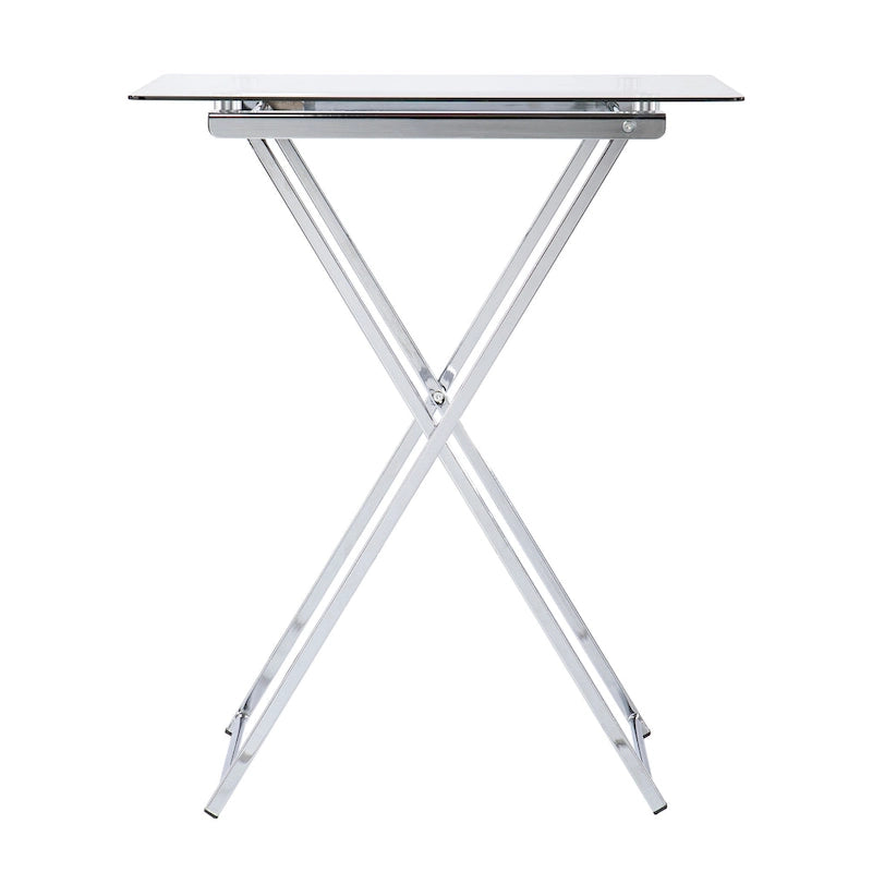 Folding Tray Table with Tempered Glass Top