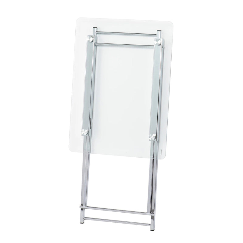 Folding Tray Table with Tempered Glass Top