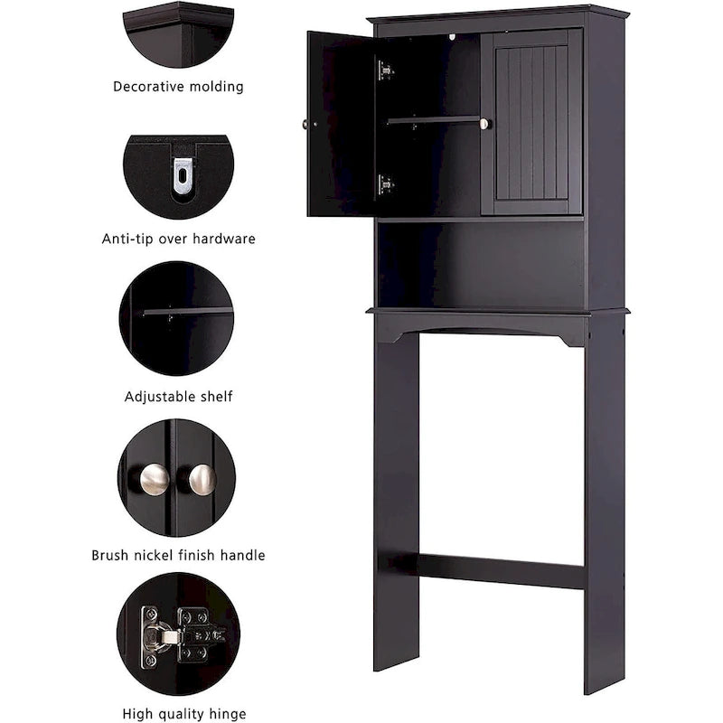 Bathroom Shelf Storage Cabinet Over the Toilet with Door
