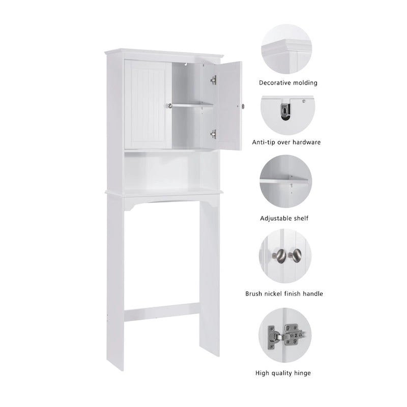 Bathroom Shelf Storage Cabinet Over the Toilet with Door
