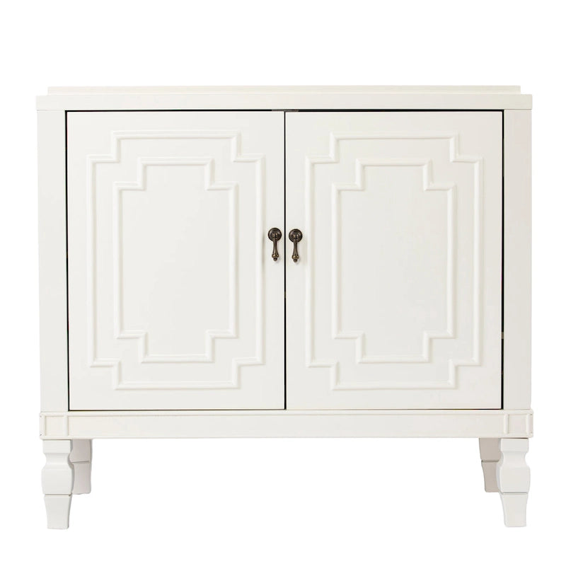 Antique White Double-Door Accent Cabinet