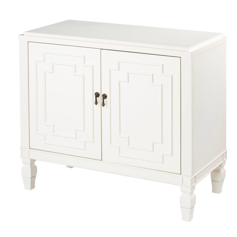 Antique White Double-Door Accent Cabinet