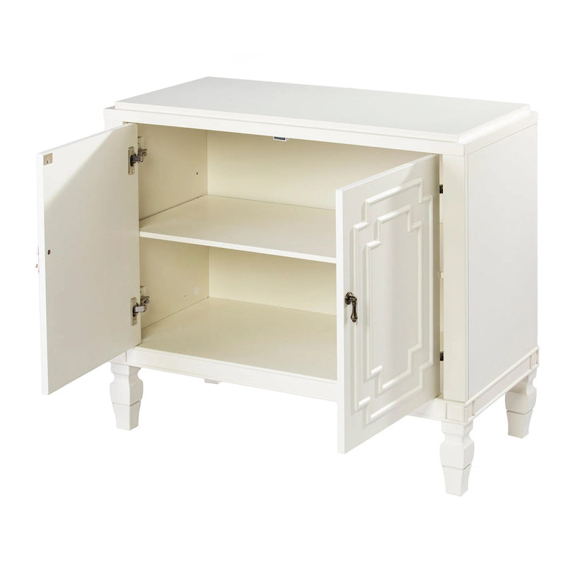 Antique White Double-Door Accent Cabinet