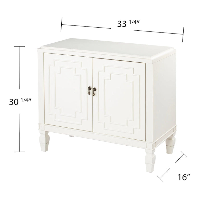 Antique White Double-Door Accent Cabinet