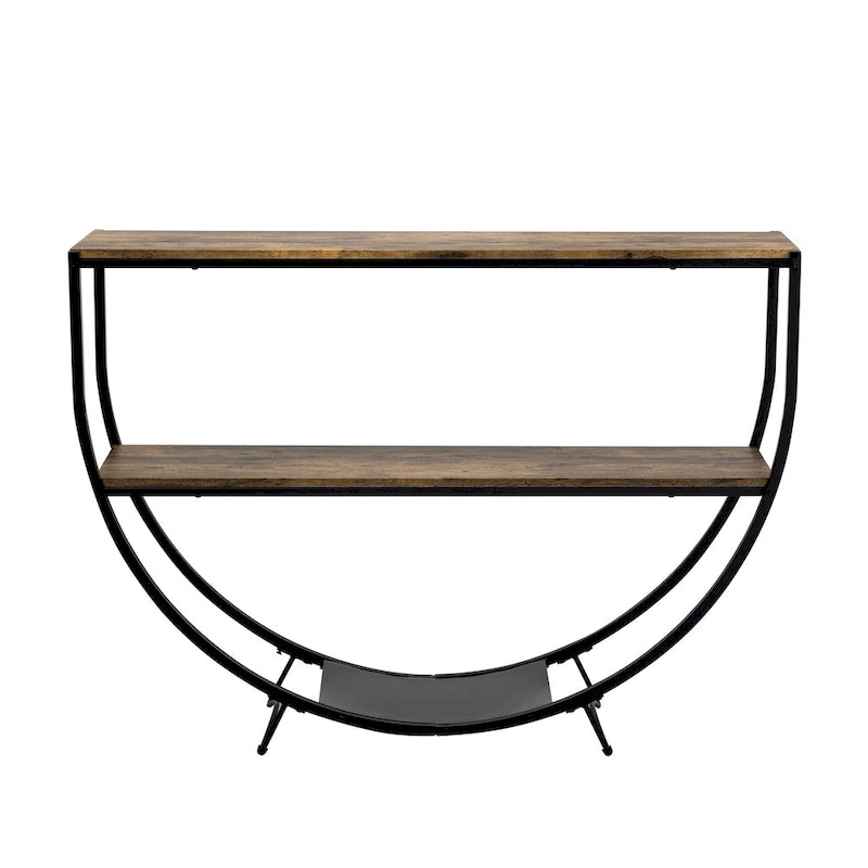 Rustic Industrial Demilune Console Table