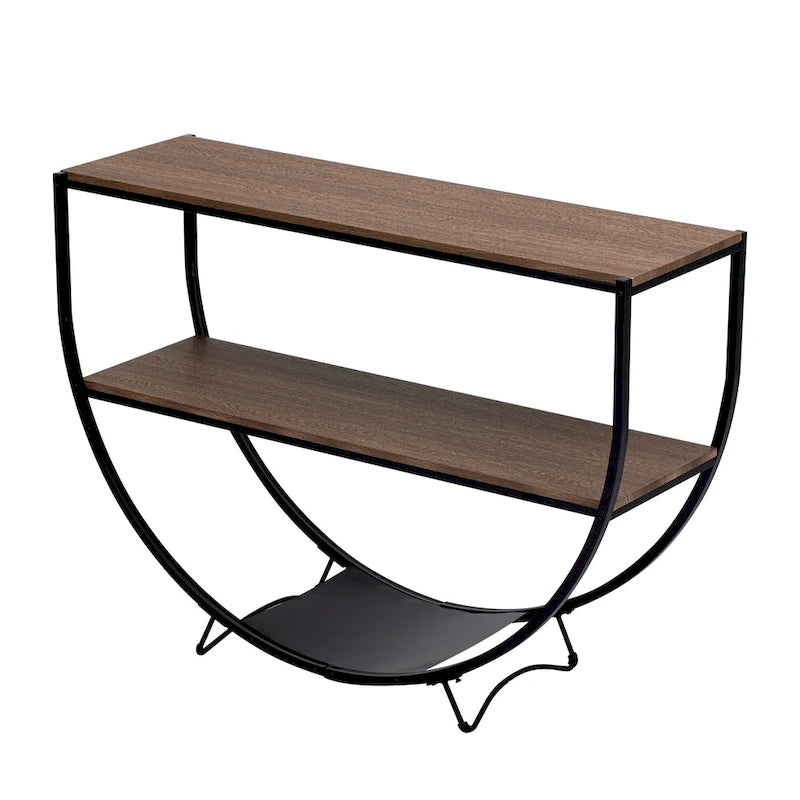 Rustic Industrial Demilune Console Table