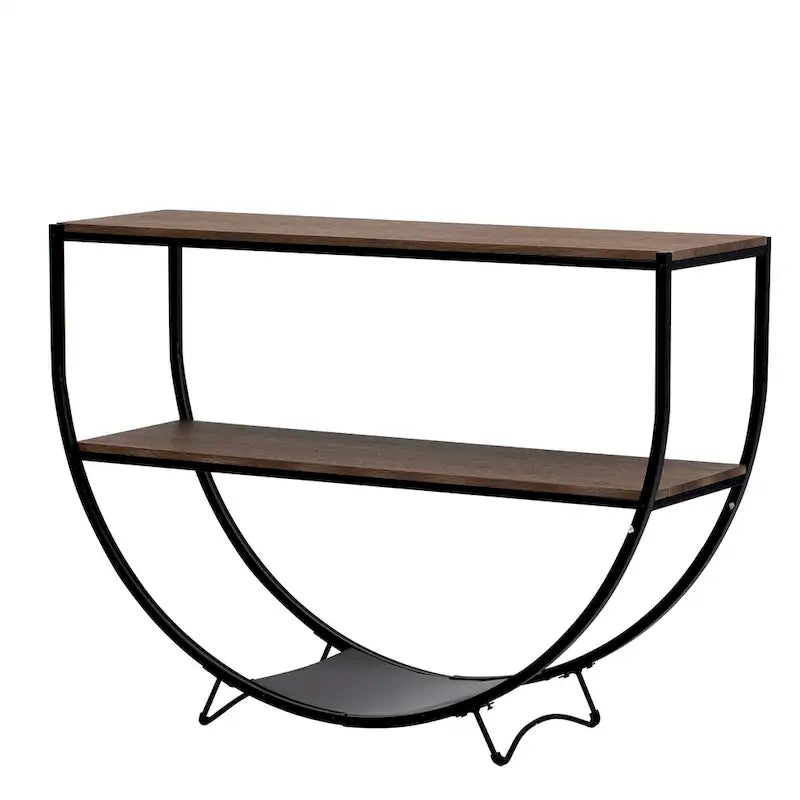 Rustic Industrial Demilune Console Table
