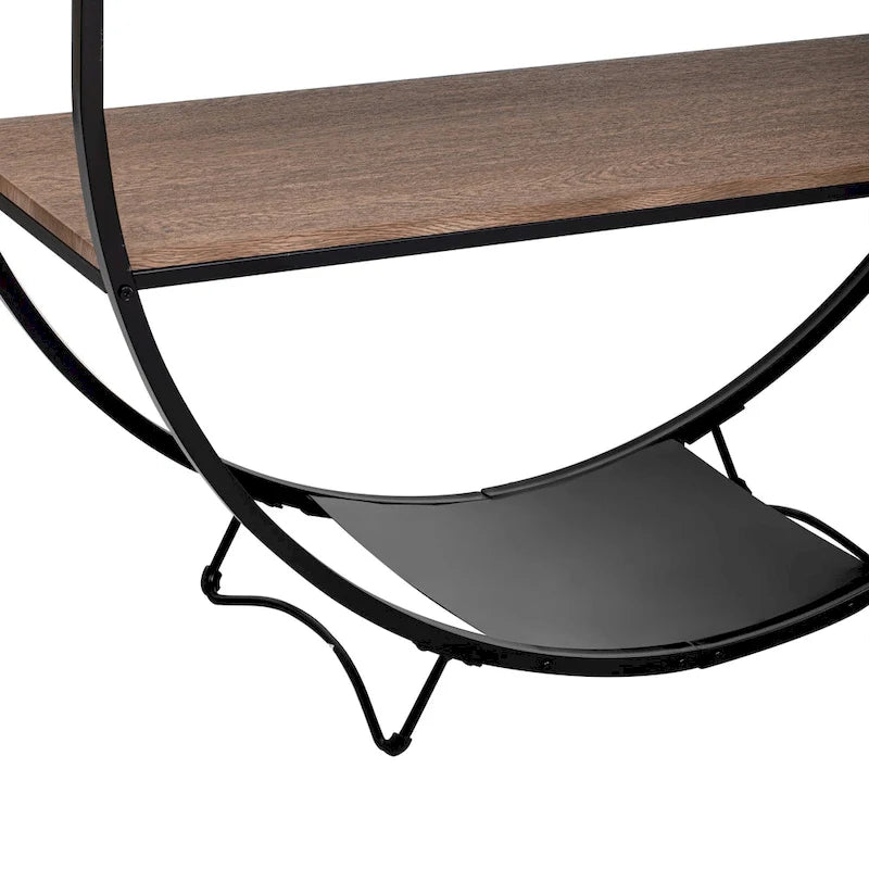 Rustic Industrial Demilune Console Table