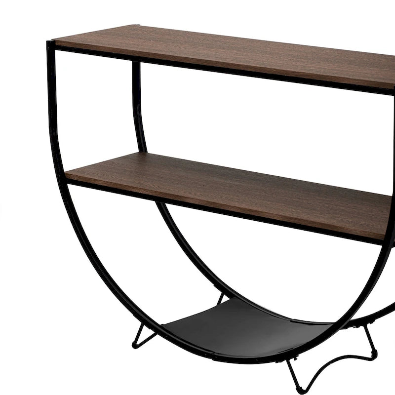Rustic Industrial Demilune Console Table