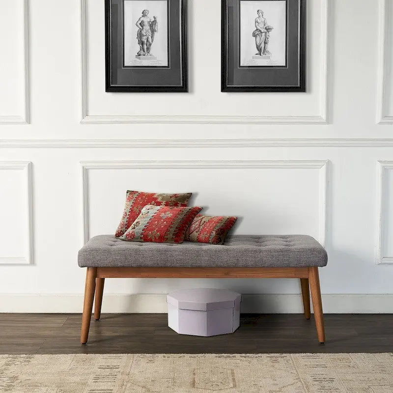 Upholstered Dining Bench in Acorn - 43.25 W x 16 D x 16.88 H