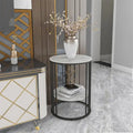 Tall Frame End Table with Sintered Stone Top & Metal Frame