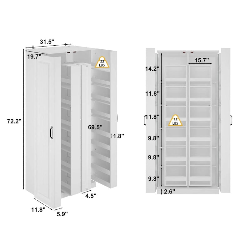 Versatile Kitchen Organizer: Compact 31.5 Cabinet with Smart Storage