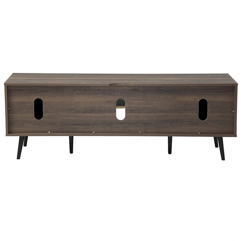 Mid Century Modern TV Stand 61.6 inch Black & Grey