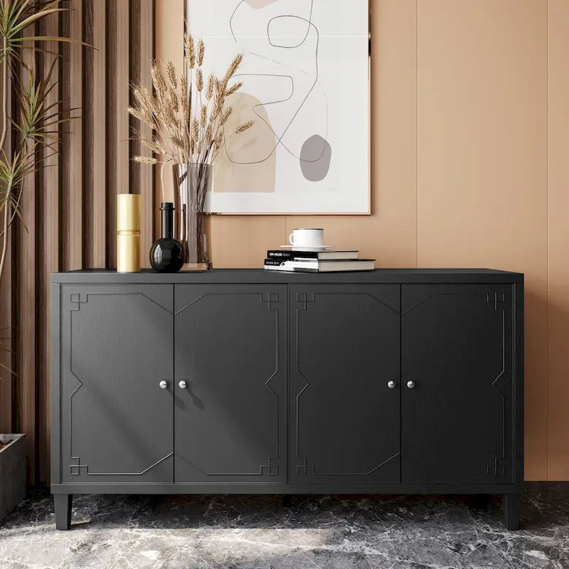 4-Door Wooden Accent Cabinet Sideboard Buffet Server