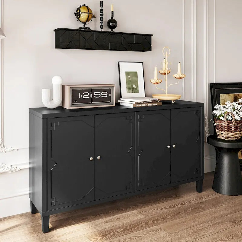 4-Door Wooden Accent Cabinet Sideboard Buffet Server
