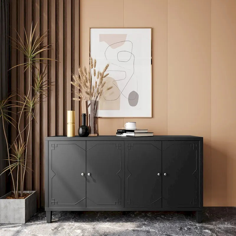 4-Door Wooden Accent Cabinet Sideboard Buffet Server