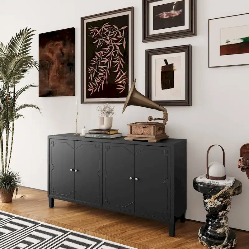 4-Door Wooden Accent Cabinet Sideboard Buffet Server