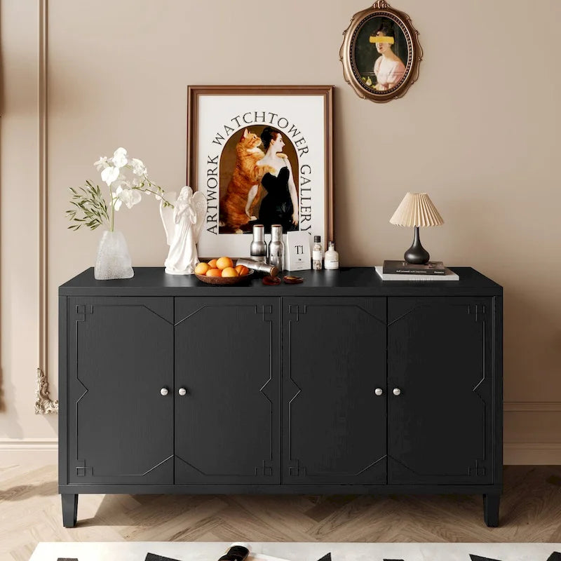 4-Door Wooden Accent Cabinet Sideboard Buffet Server