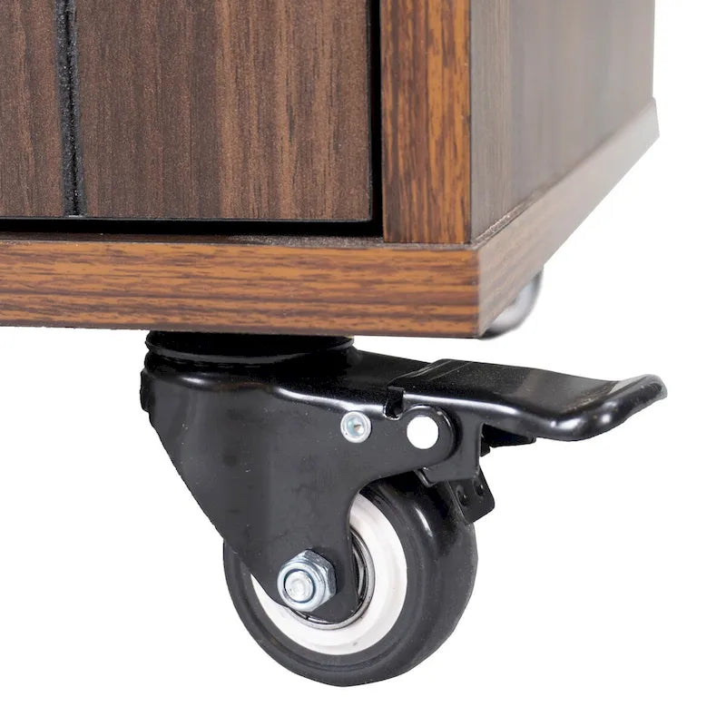 Kitchen Island with Trash Can & Drop Leaf