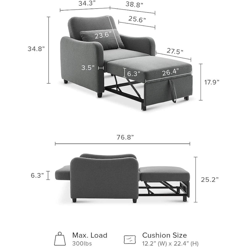 4-in-1 Convertible Sleeper Chair Bed