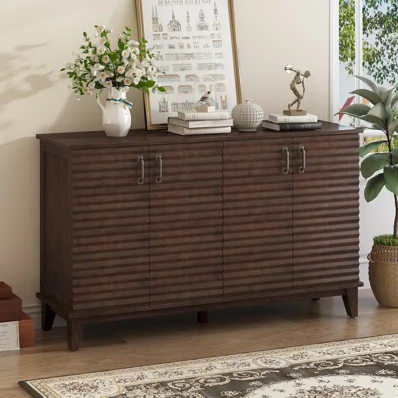 4-Door Storage Sideboard Buffet with Adjustable Shelves