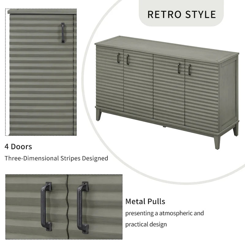 4-Door Storage Sideboard Buffet with Adjustable Shelves