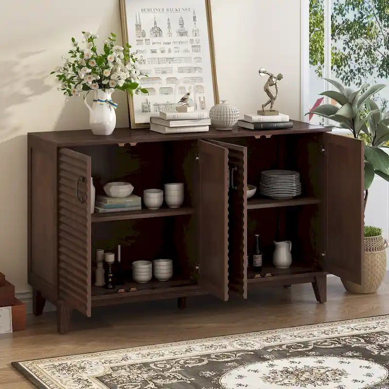 4-Door Storage Sideboard Buffet with Adjustable Shelves