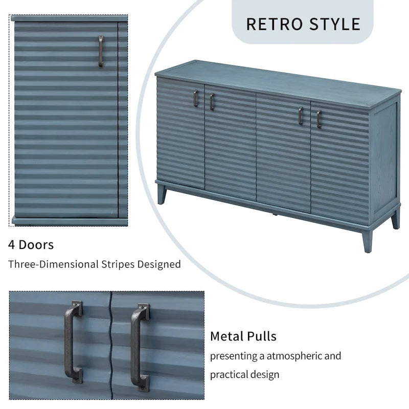 4-Door Storage Sideboard Buffet with Adjustable Shelves