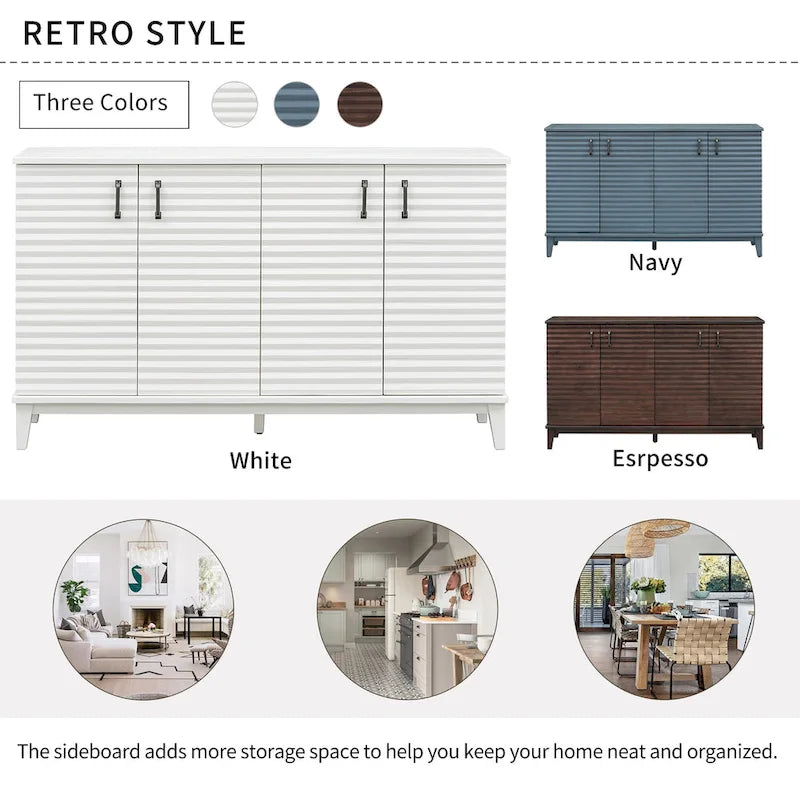 4-Door Storage Sideboard Buffet with Adjustable Shelves