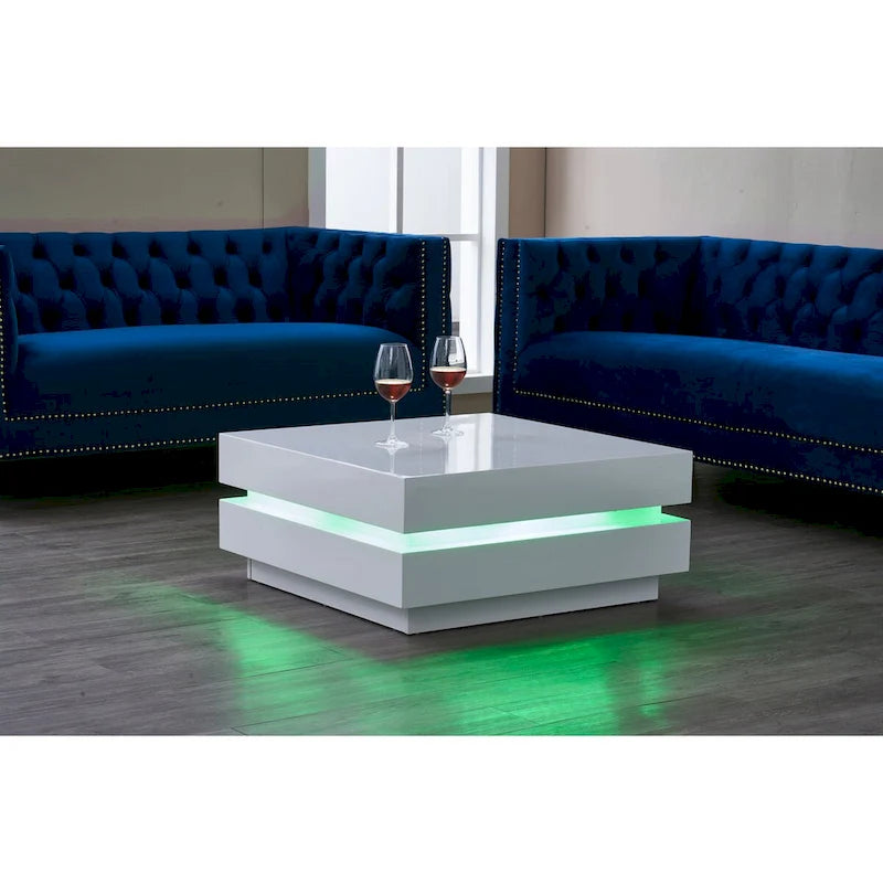 Modern Coffee Table, Remote Multi LED Light