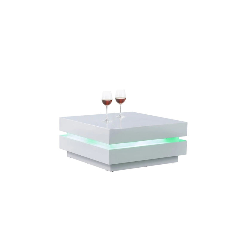 Modern Coffee Table, Remote Multi LED Light
