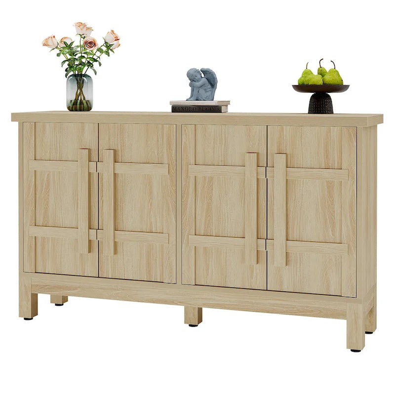 55 Inches Wood Farmhouse Sideboard Buffet Cabinet with Storage