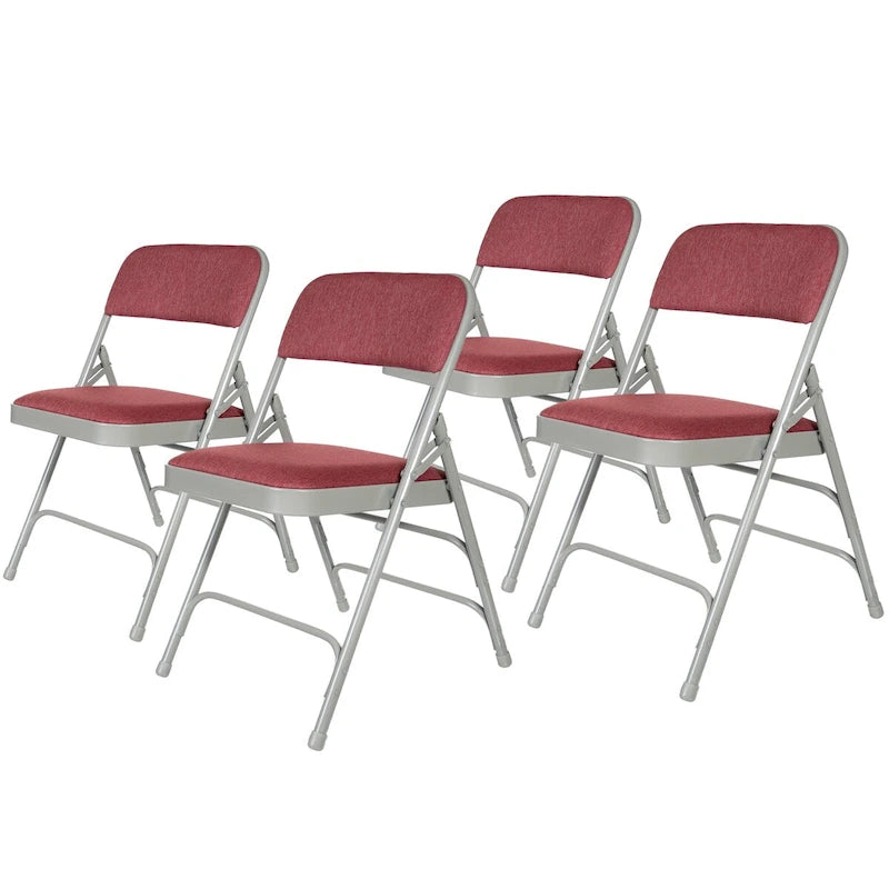 Fabric Triple Brace Folding Chair, Pack of 4