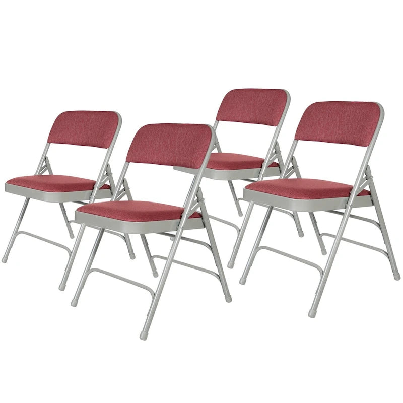Fabric Triple Brace Folding Chair, Pack of 4