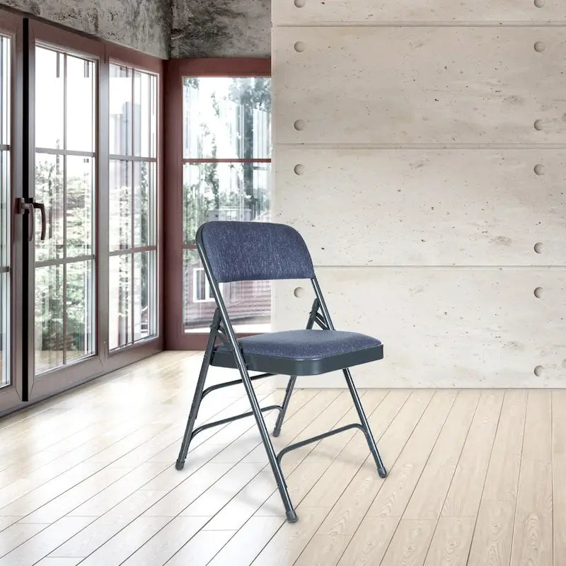 Fabric Triple Brace Folding Chair, Pack of 4