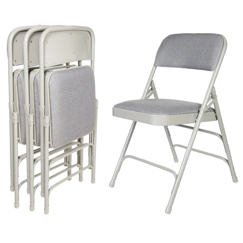 Fabric Triple Brace Folding Chair, Pack of 4
