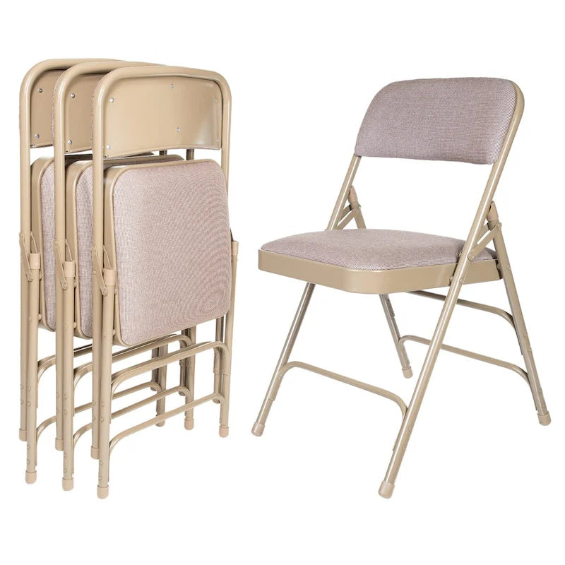 Fabric Triple Brace Folding Chair, Pack of 4