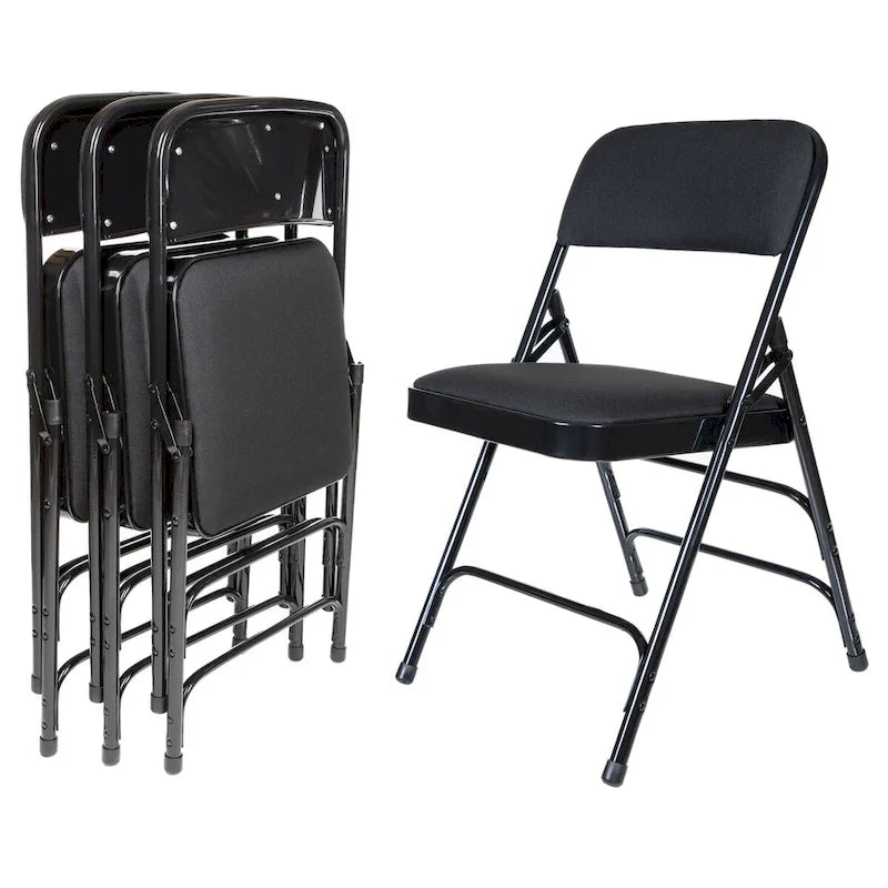 Fabric Triple Brace Folding Chair, Pack of 4