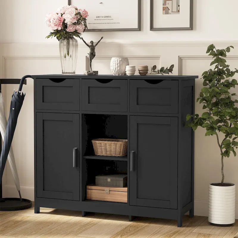 Buffet Sideboard Cabinet with Doors and Drawers, Coffee Bar Cabinet with Storage