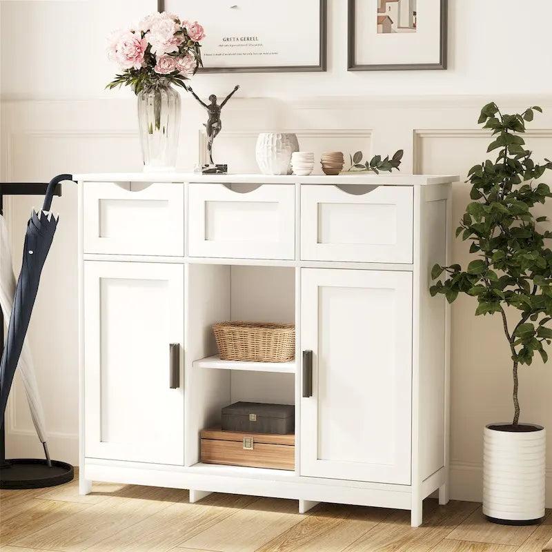 Buffet Sideboard Cabinet with Doors and Drawers, Coffee Bar Cabinet with Storage