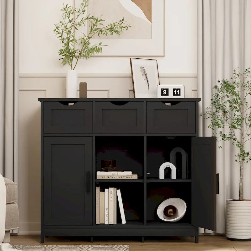 Buffet Sideboard Cabinet with Doors and Drawers, Coffee Bar Cabinet with Storage