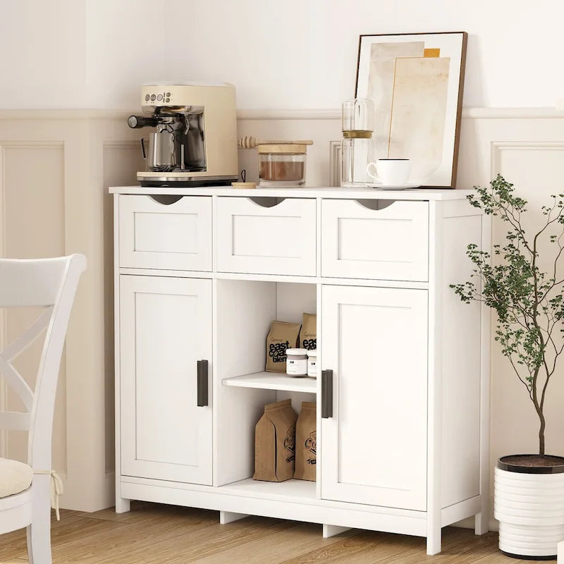 Buffet Sideboard Cabinet with Doors and Drawers, Coffee Bar Cabinet with Storage