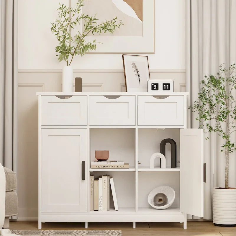 Buffet Sideboard Cabinet with Doors and Drawers, Coffee Bar Cabinet with Storage