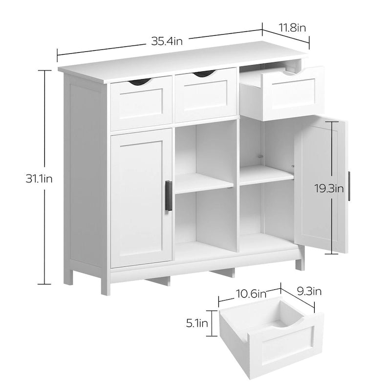 Buffet Sideboard Cabinet with Doors and Drawers, Coffee Bar Cabinet with Storage